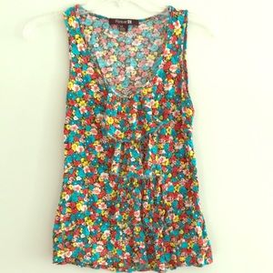 ⭐️3/$20 Forever 21 floral ruffle tank